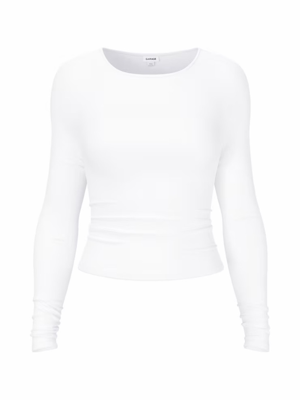 garage White Sleek Crewneck Long Sleeve Top In Size XS NWT 35$